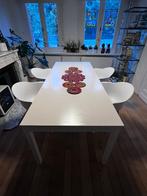 Witte uitschuifbare tafel, Gebruikt, 200 cm of meer, 50 tot 100 cm, Vijf personen of meer