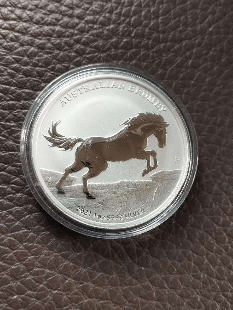 1 oz 999 zilver Australian Brumby Horse 2021, Ophalen of Verzenden, Zilver