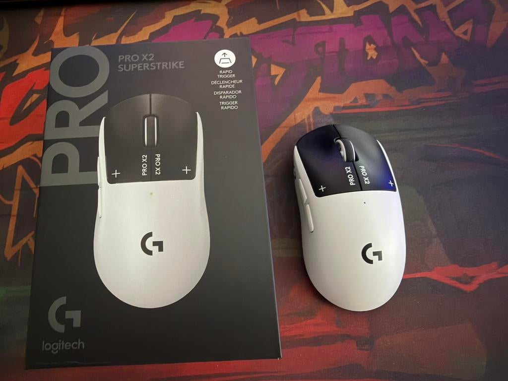 Logitech G Pro X2 Superstrike, Computers en Software, Muizen, Zo goed als nieuw, Muis, Rechtshandig, Draadloos, Gaming muis, Ophalen