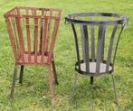 2 kleine ijzeren vuurkorven, hoogte 50-60cm, Enlèvement, Utilisé, Foyer