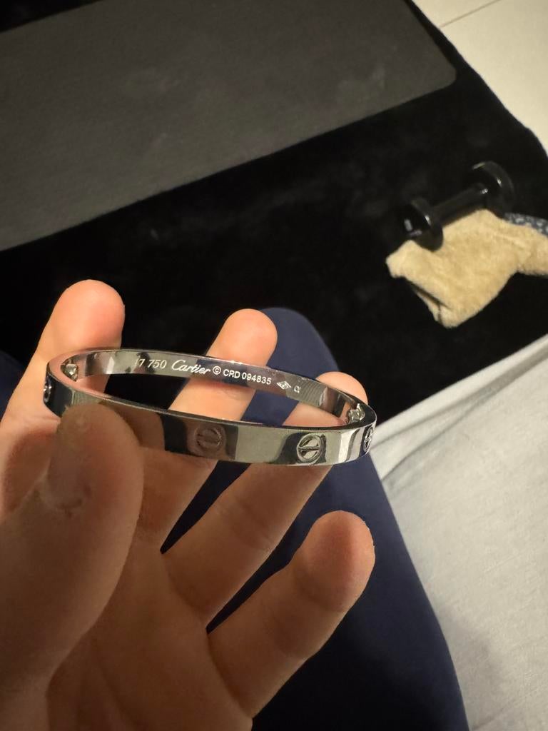 Bracelet d'amour Cartier en argent sterling 925, Bijoux, Sacs & Beauté, Bracelets, Enlèvement ou Envoi, Comme neuf, Argent, Argent