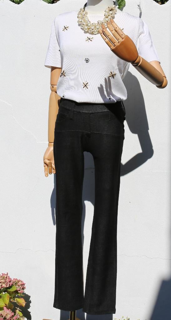 Pantalon stretch noir chiné XS - DEPT, Enlèvement ou Envoi, DEPT, Comme neuf, Taille 34 (XS) ou plus petite