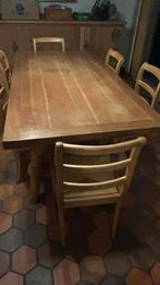 Eiken tafel en 6 stoelen, Huis en Inrichting, Tafels | Eettafels, Ophalen, Eikenhout