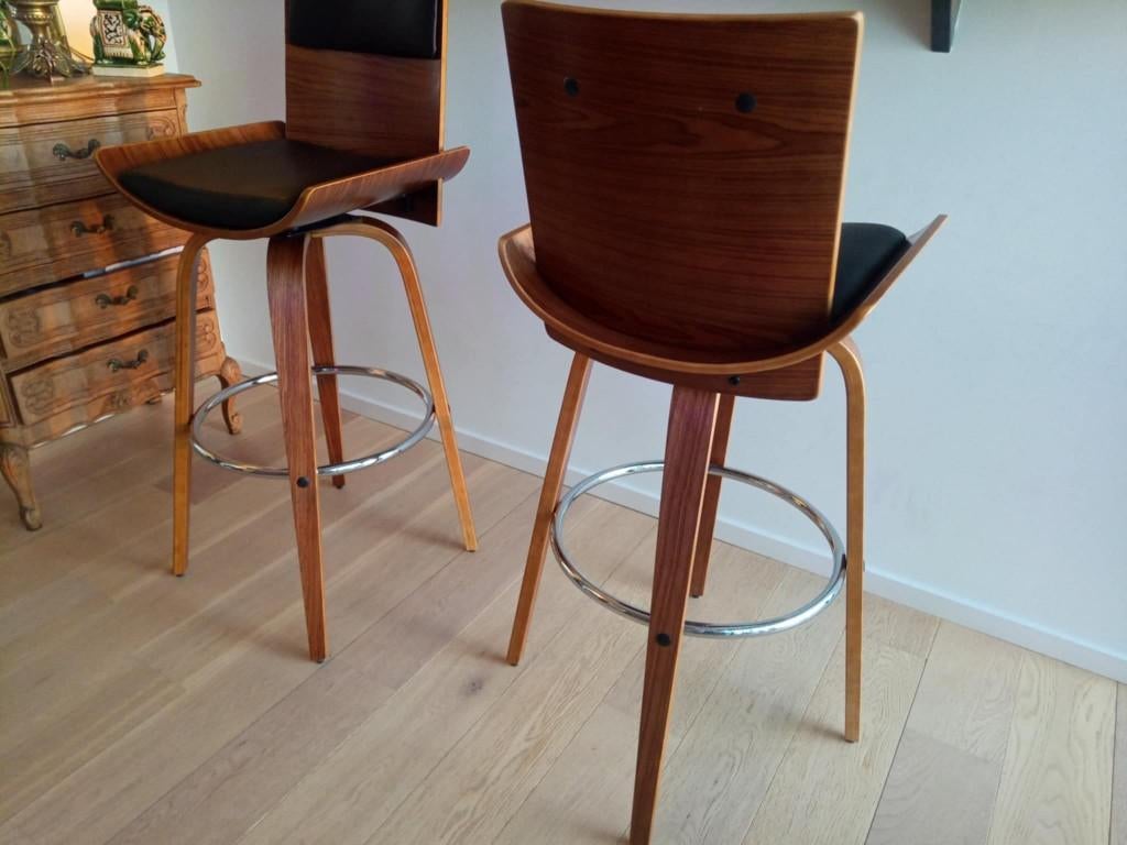 Tabouret de bar, Maison & Meubles, Tabourets de bar, 2 tabourets, Enlèvement, Utilisé, Bois