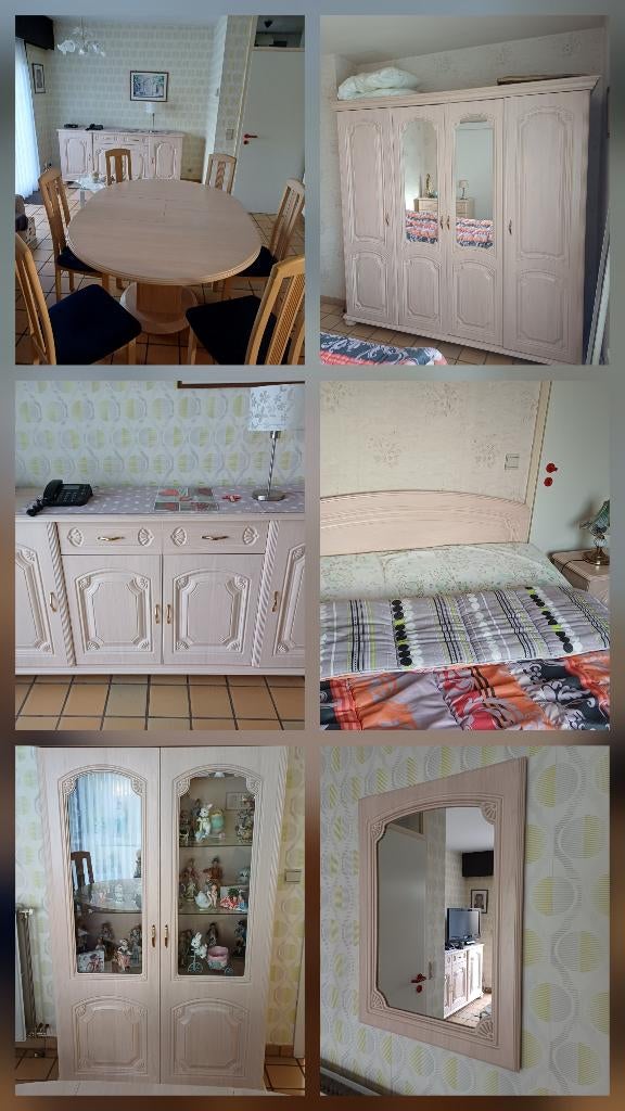 Complete slaap-en eetkamer, Ophalen, Gebruikt, Traditioneel, 4 tot 6 stoelen