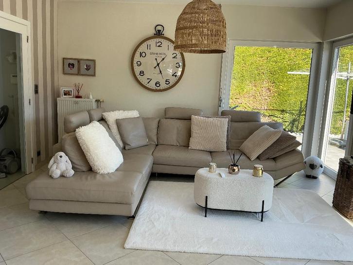 Woonkamer Natuzzi leren hoekbank, Huis en Inrichting, Zetels | Complete zithoeken, Zo goed als nieuw, Leer, Ophalen