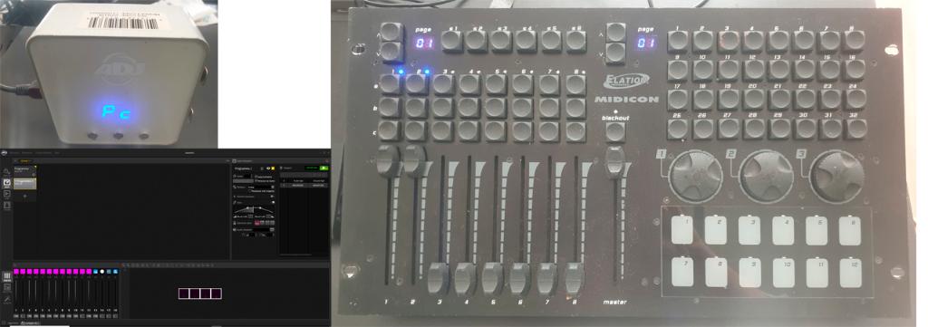 ADJ myDMX3.0 + Elation midicon console, Musique & Instruments, Lumières & Lasers, Utilisé, Enlèvement ou Envoi