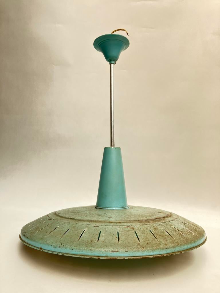 Vintage UFO hanglamp Van Haute ‘50-‘60, Gebruikt, 50 tot 75 cm, Ophalen of Verzenden, Vintage UFO