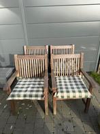 Kensington Houten Tuinstoelen (4 stuks) met kussens, Tuin en Terras, Tuinstoelen, Ophalen of Verzenden, Zo goed als nieuw, Teakhout