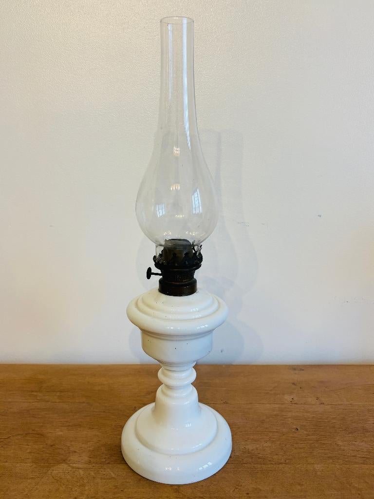 Grote olielamp Lempereur Bernard L&B 19e eeuw 51cm, Antiek en Kunst, Ophalen