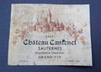 Oud etiket 1947 Sauternes, Verzamelen, Ophalen of Verzenden