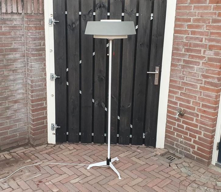 Vintage Hiemstra Evolux vloerlamp, Huis en Inrichting, Lampen | Vloerlampen, Gebruikt, 150 tot 200 cm, Metaal, Overige materialen