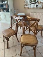 4 mooie landelijke stoelen, Ophalen, Bruin, Hout, Zo goed als nieuw