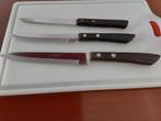 3 huishoudmessen in stainless steel, Caravanes & Camping, Enlèvement, Comme neuf