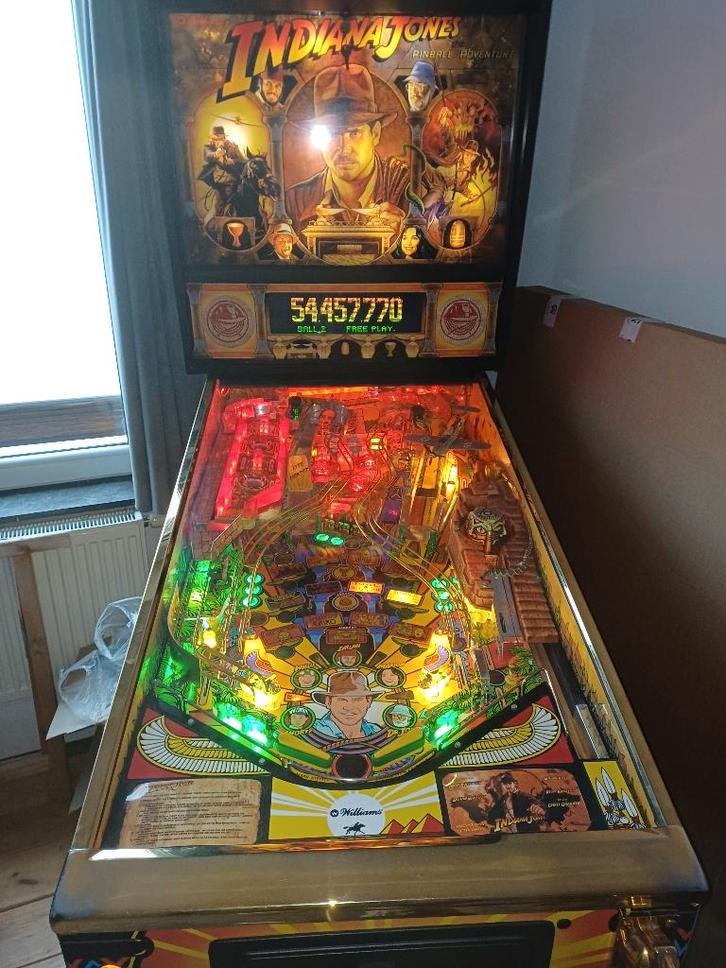 FLIPPER INDIANA JONES WILLAMS, Collections, Machines | Flipper (jeu), Comme neuf, Électronique, Williams, Enlèvement