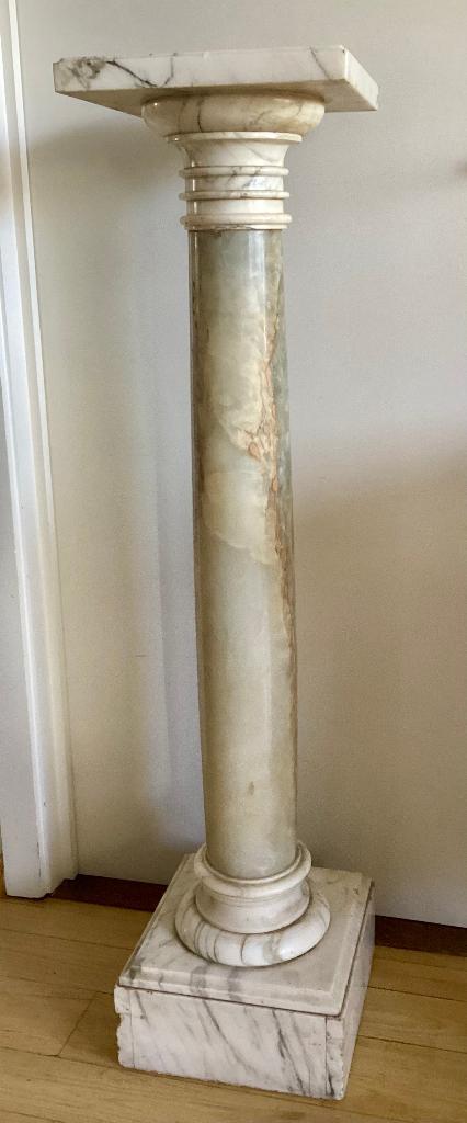 Zuil in wit marmer en albast. 080/Da., Maison & Meubles, Accessoires pour la Maison | Colonnes & Piliers, Enlèvement