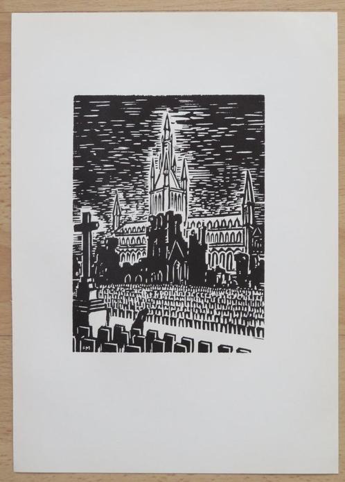 Houtsnede Frans Masereel: IN FLANDERS FIELDS, Antiek en Kunst, Kunst | Etsen en Gravures, Verzenden