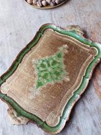 Florentijns dienblad/hout/ goud groen, Huis en Inrichting, Woonaccessoires | Dienbladen, Ophalen of Verzenden, Hout