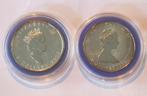2 x 1 oz zilveren canadese 5 dollars 1989 en 2002 incl.caps., Verzenden, Noord-Amerika, Losse munt, Zilver
