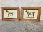 2 etsen van Mark Cross in vol eiken kader, Antiek en Kunst, Ophalen