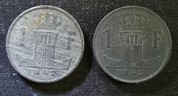 1 frank 1942 FR & VL, type Rau - Leopold III beschikbaar voor biedingen
