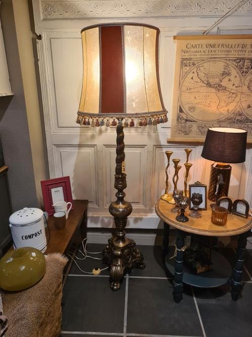 Messing staanlamp lampadaire met engelen, Antiek en Kunst, Antiek | Verlichting, Ophalen