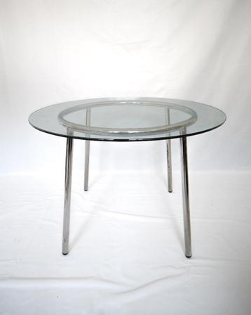 IKEA SALMI vintage eettafel van glas en verchroomd metaal beschikbaar voor biedingen