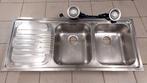 Evier double + égouttoir de cuisine Inox Frank, Enlèvement, Utilisé, Inox, Autres types