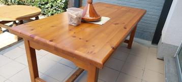 2 Eikenhouten Tafels: Rond=€10 & Rechthoek=€20, Huis en Inrichting, Tafels | Salontafels, Ophalen, Gebruikt, Een Lage Ronde Tafel en een Hoge rechthoekige Tafel