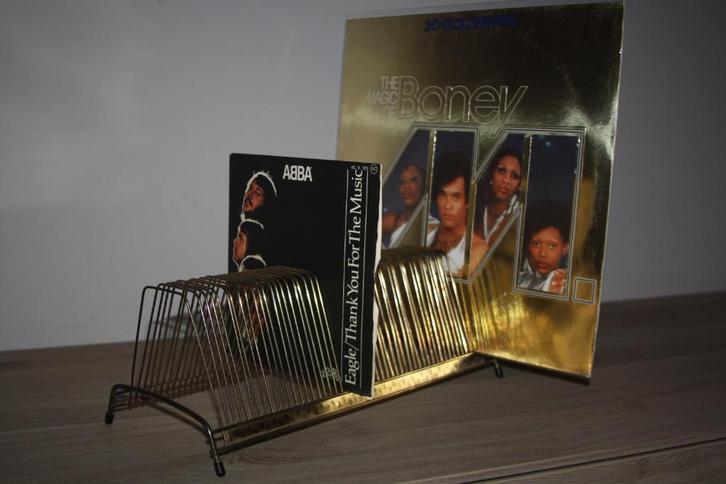 1x oud Langspeelplaten rek , metaal messing, Verzamelen, Retro, Audio en Video, Ophalen of Verzenden