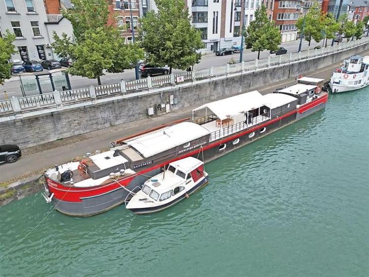 Bewoonbare péniche met karakter-38,5 m x 5,0 m, Watersport en Boten, Motorboten en Motorjachten, Gebruikt, Staal, Diesel, Binnenboordmotor