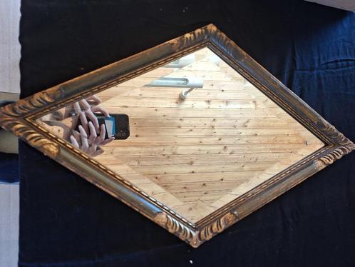 Vintage ruitvormige wandspiegel, Antiek en Kunst, Antiek | Spiegels, Minder dan 50 cm, Minder dan 100 cm, Overige vormen, Ophalen