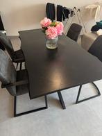 Tafel met 4 stoelen, Huis en Inrichting, Ophalen, Zo goed als nieuw, Rechthoekig