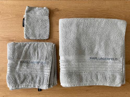 Karl Lagerfeld handdoekenset grijs, Huis en Inrichting, Badkamer | Badtextiel en Accessoires, Grijs, Ophalen of Verzenden
