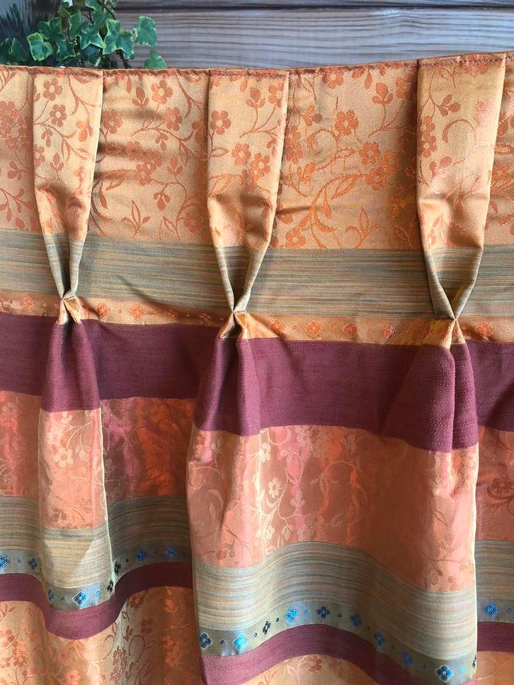 Tentures tons orange, Huis en Inrichting, Stoffering | Gordijnen en Lamellen, Zo goed als nieuw, 200 cm of meer, 100 tot 150 cm