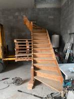Houten trap met hoek naar links, Doe-het-zelf en Bouw, Ophalen, Zo goed als nieuw, Trap