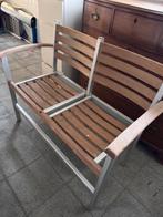 Tuinbank in teak met aluminium, Tuin en Terras, Tuinbanken, Ophalen, Gebruikt, Aluminium