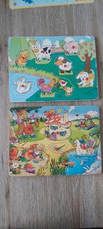 Houten puzzelbord dieren en Kabouter Plop, Ophalen