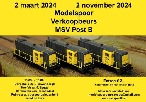 2 november 2024. Modelspoorbeurs MSV Post B, Hobby en Vrije tijd, Modelbouw | Overige, Ophalen of Verzenden