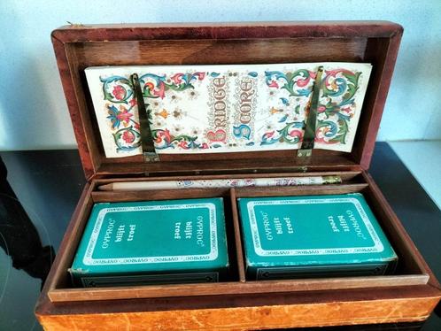 Vintage speelkaart box Bridge, Antiquités & Art, Curiosités & Brocante, Enlèvement ou Envoi