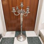 80 cm hoge verzilverde kandelaar met 5 kaarsen, Antiek en Kunst, Ophalen of Verzenden