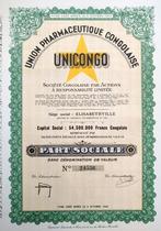 Union pharmaceutique Congolaise 1954, Postzegels en Munten, Aandelen en Waardepapieren, 1950 tot 1970, Ophalen of Verzenden, Aandeel