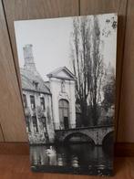 Vintage foto op blok, Brugs minnewater, Ophalen of Verzenden
