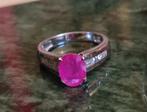 Klassieke gouden ring met robijn 2,51kt en diamanten 0,60kt, Ophalen of Verzenden, Zo goed als nieuw, Dame of Heer, Met edelsteen