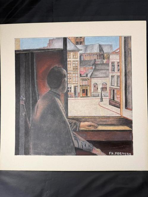 Pasteltekening, Antiek en Kunst, Kunst | Tekeningen en Fotografie, Ophalen of Verzenden
