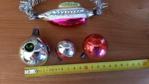 3 Ajeko kerstballen + duikboot, Diversen, Kerst, Gebruikt, Ophalen of Verzenden