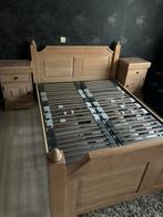 Bed 140 op 200 cm met elektrische lattenbodem+ kastjes, Maison & Meubles, Chambre à coucher | Lits, Brun, Queen size, Bois, Utilisé