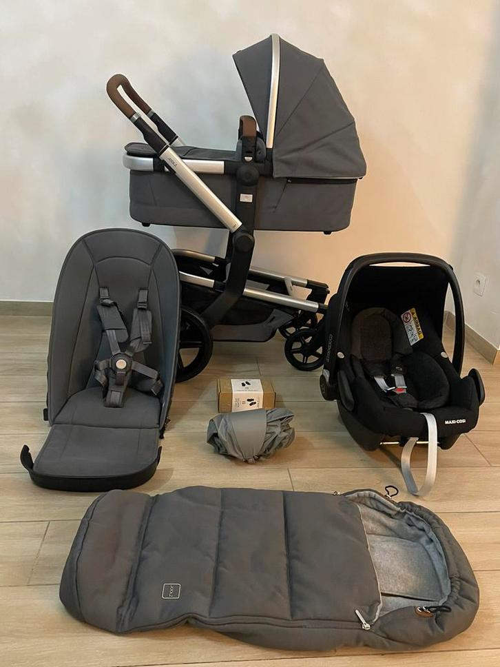 Joolz Day + Gorgeous Grey kinderwagen 3-in-1 Set, Kinderen en Baby's, Buggy's, Zo goed als nieuw, Maxi-Cosi, Regenhoes, Verstelbare rugleuning