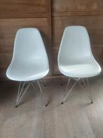 2 witte eetkamerstoelen, Ophalen, Kunststof, Twee, Wit