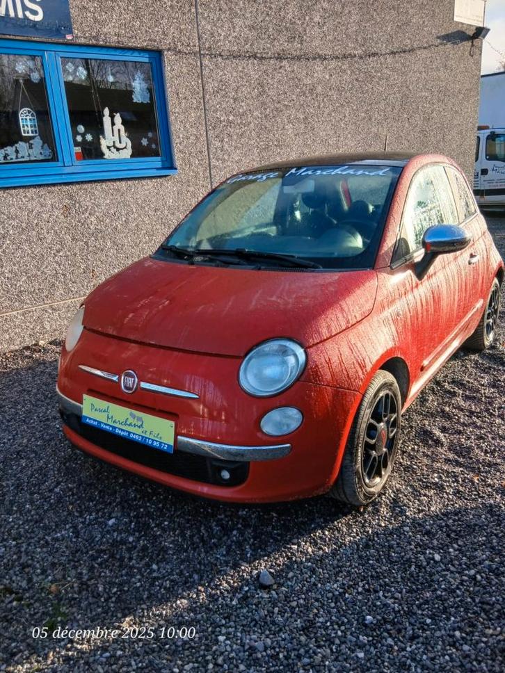 FIAT 500, Auto's, Fiat, Bedrijf, ABS, Airbags, Radio, Diesel, Euro 4, Stadsauto, 3 deurs, Handgeschakeld, Rood, Zwart, Leder en Stof